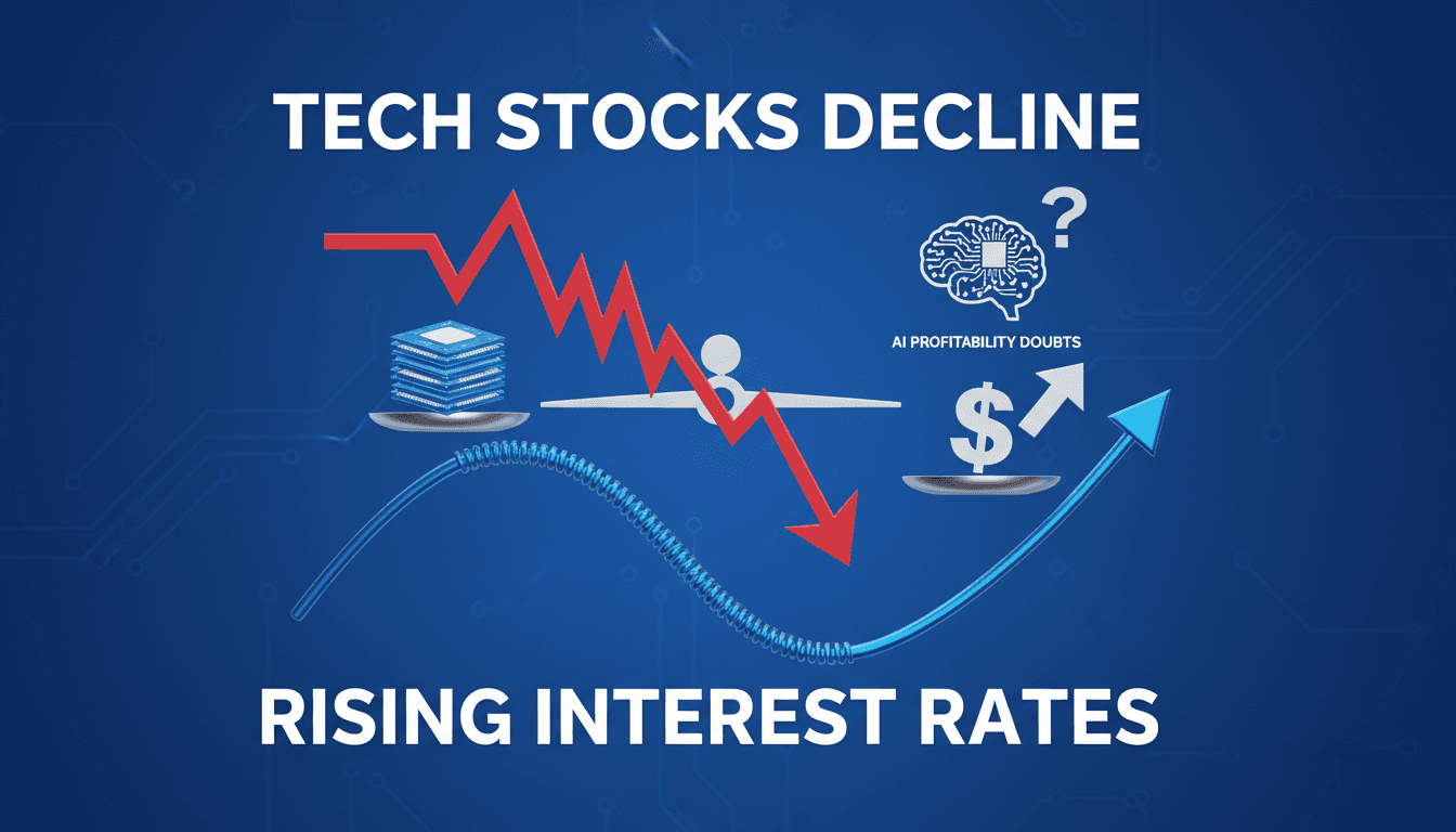 Tech Stocks Decline Amid Rising Interest Rate Concerns and AI Profitability Doubts