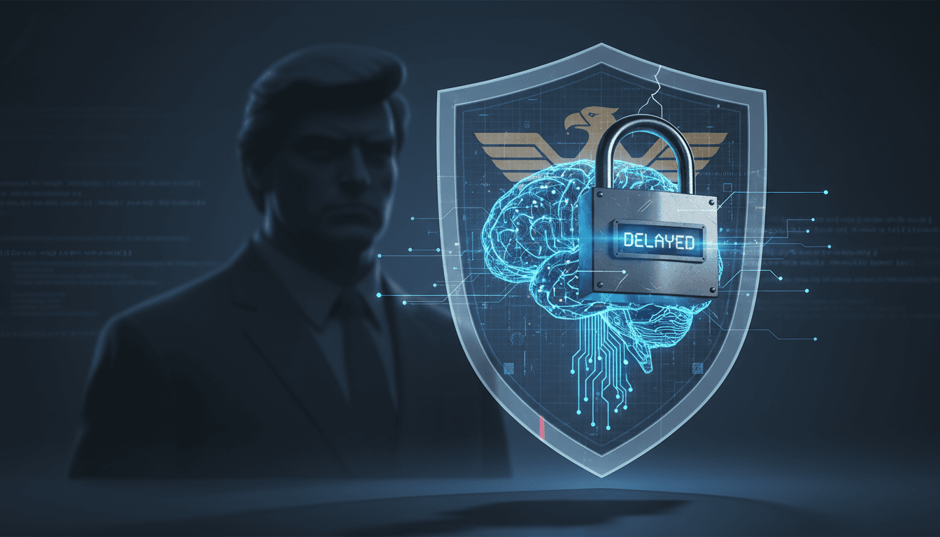 OpenAI logo with a backdrop of AI technology and security symbols.