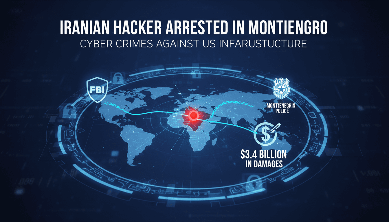 Iranian hacker arrested in Montenegro for cyber crimes against U.S. infrastructure