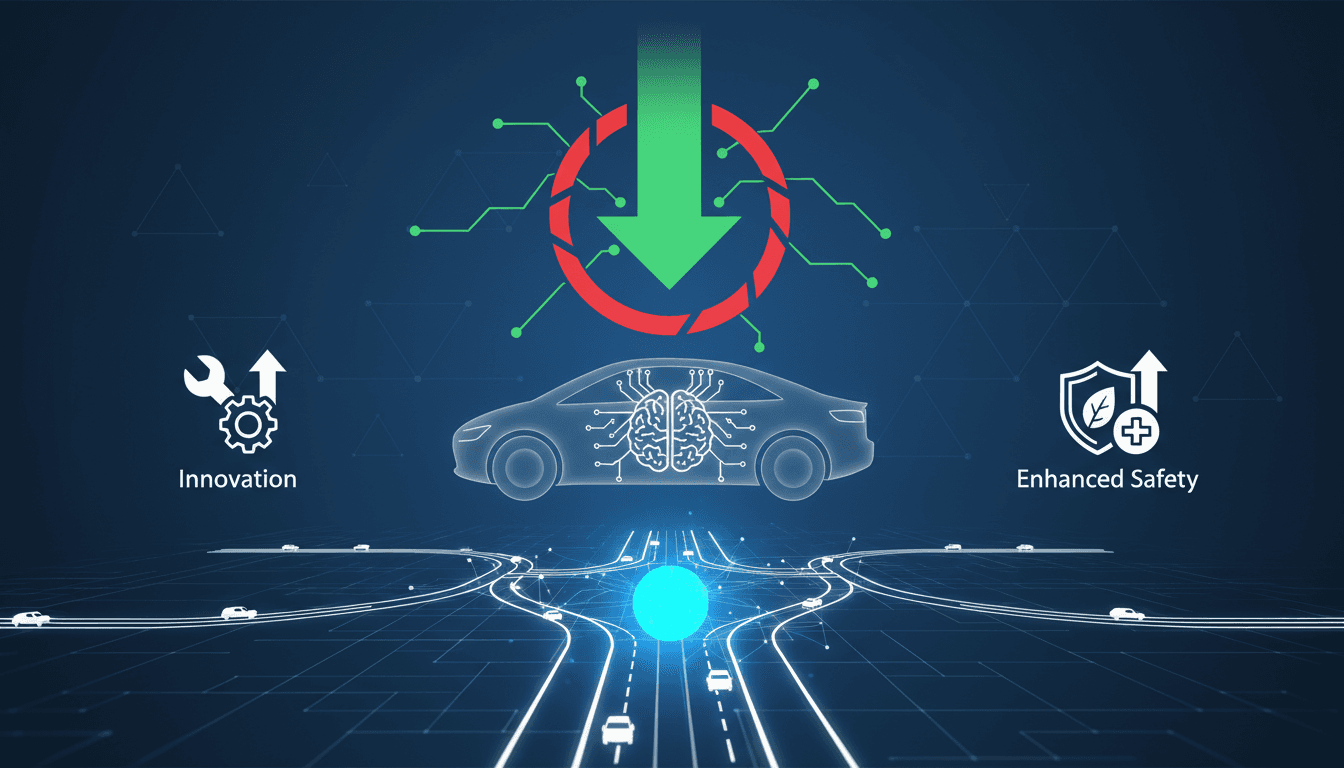 Conceptual image of an autonomous vehicle without traditional controls.
