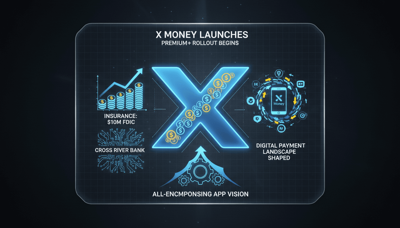 Illustration of X Money service launch on social media platform X