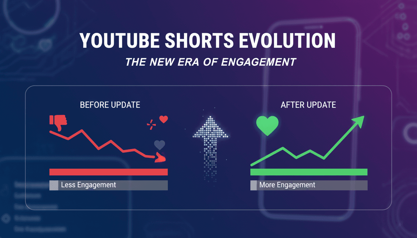 YouTube Shorts interface showcasing new features and user engagement metrics.