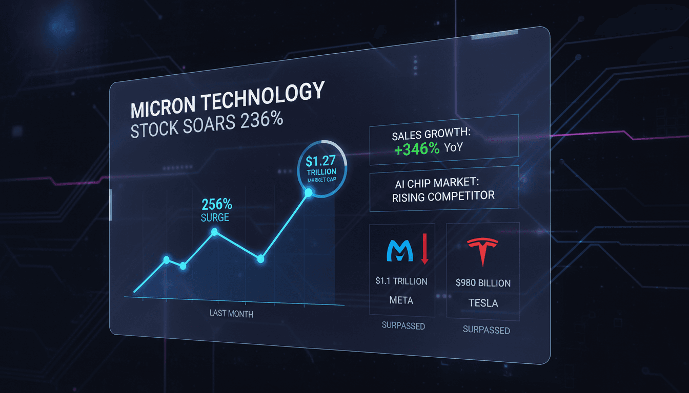Micron Technology stock performance graph showing significant growth.