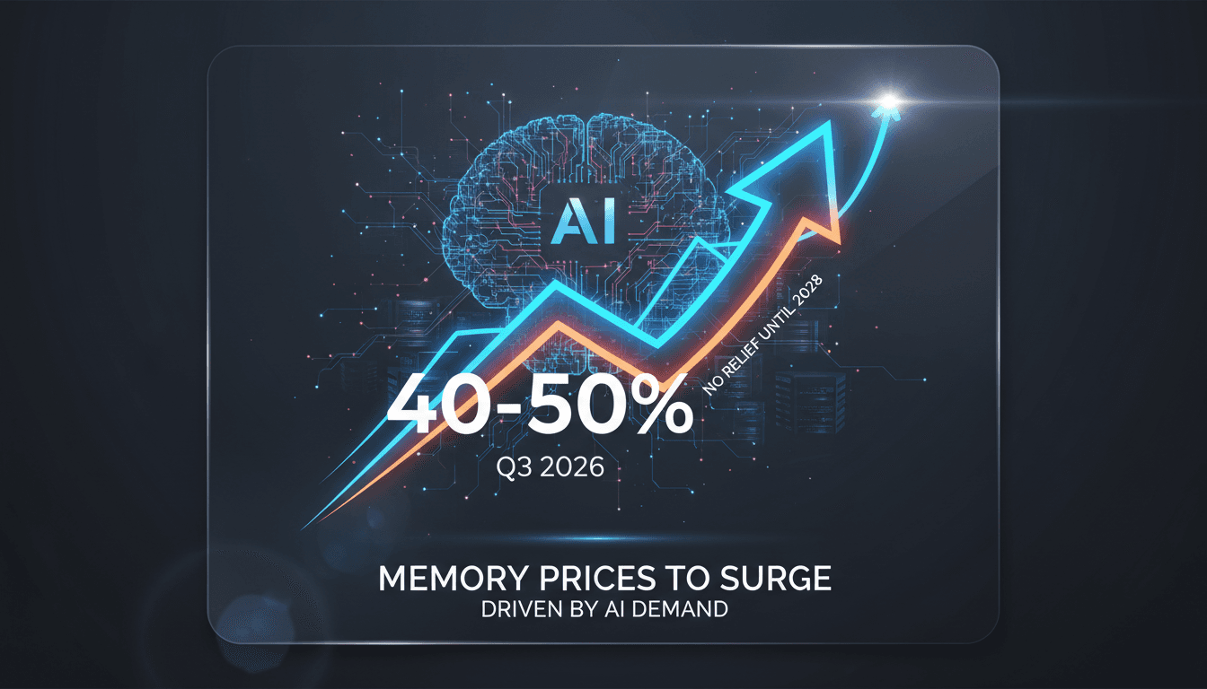 Graph showing projected memory price increases due to AI demand