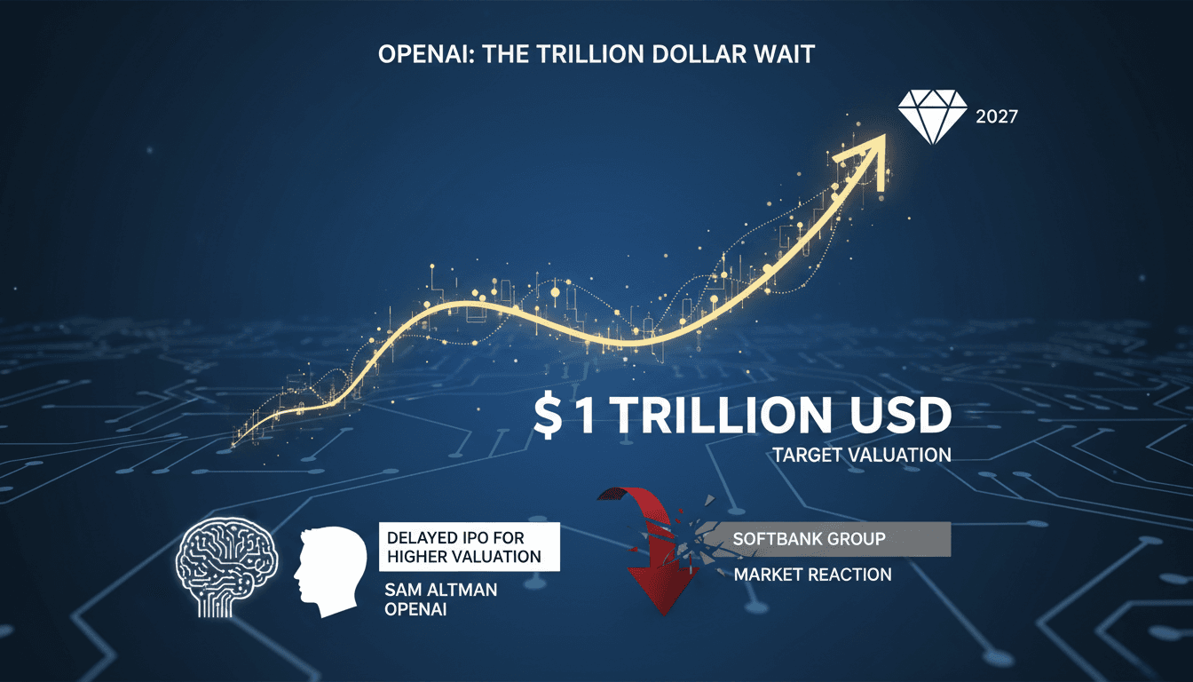 OpenAI logo with a financial graph showing valuation trends