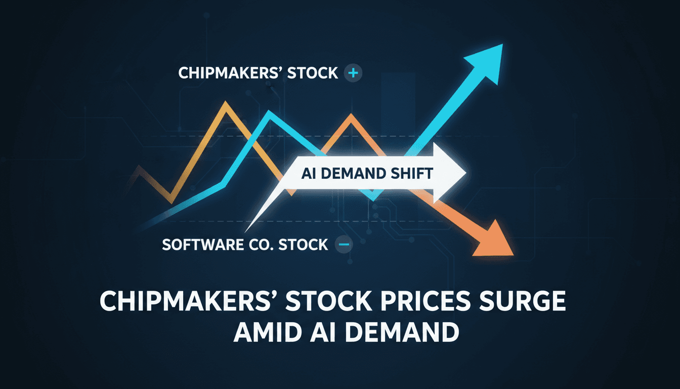 Stock price trends of chipmakers and software companies in 2026