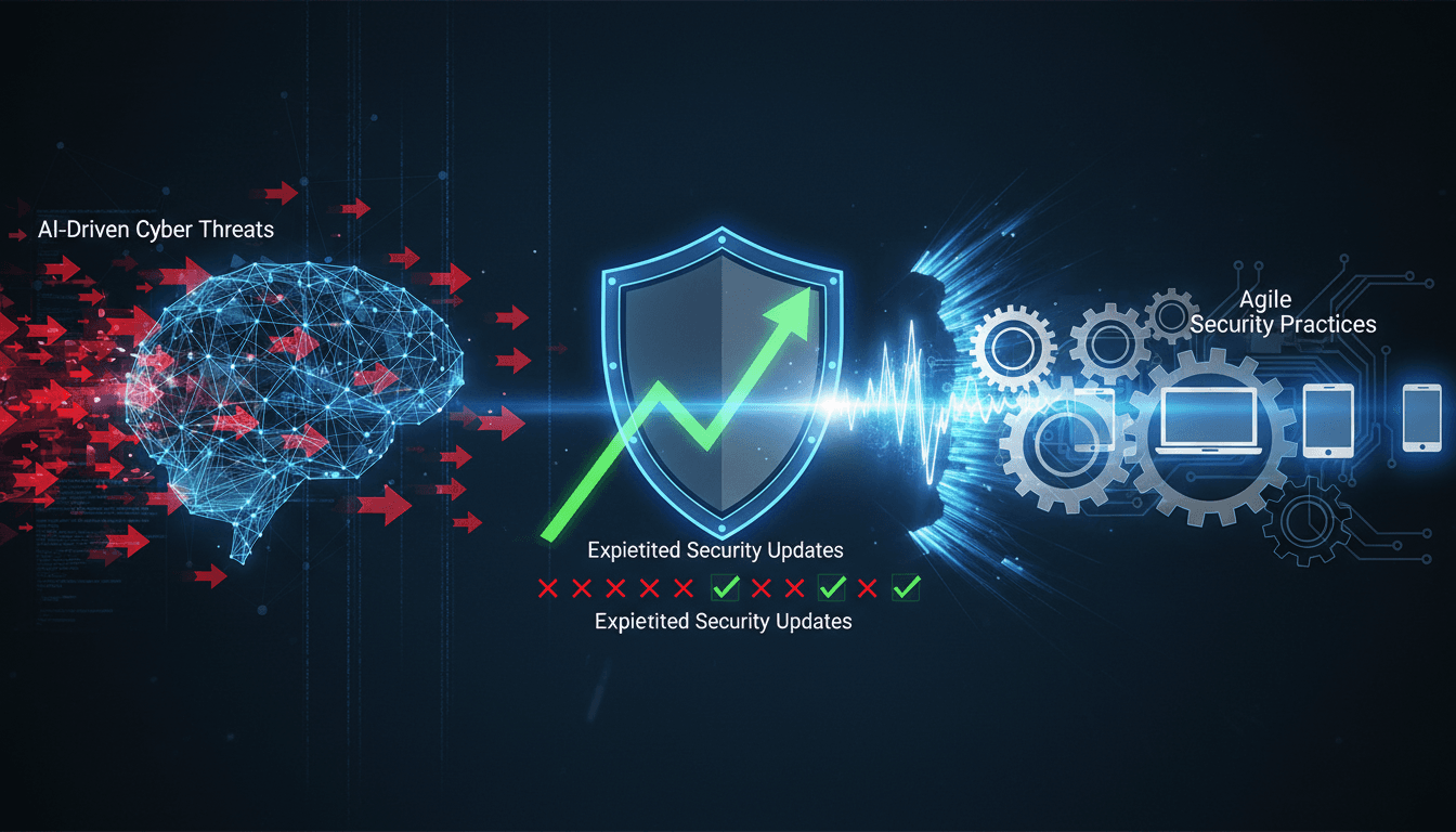 Apple logo with a digital security theme