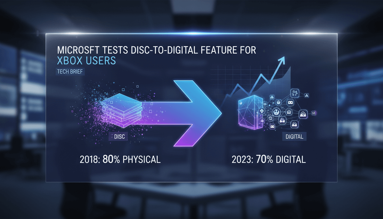Microsoft Xbox disc-to-digital feature concept illustration