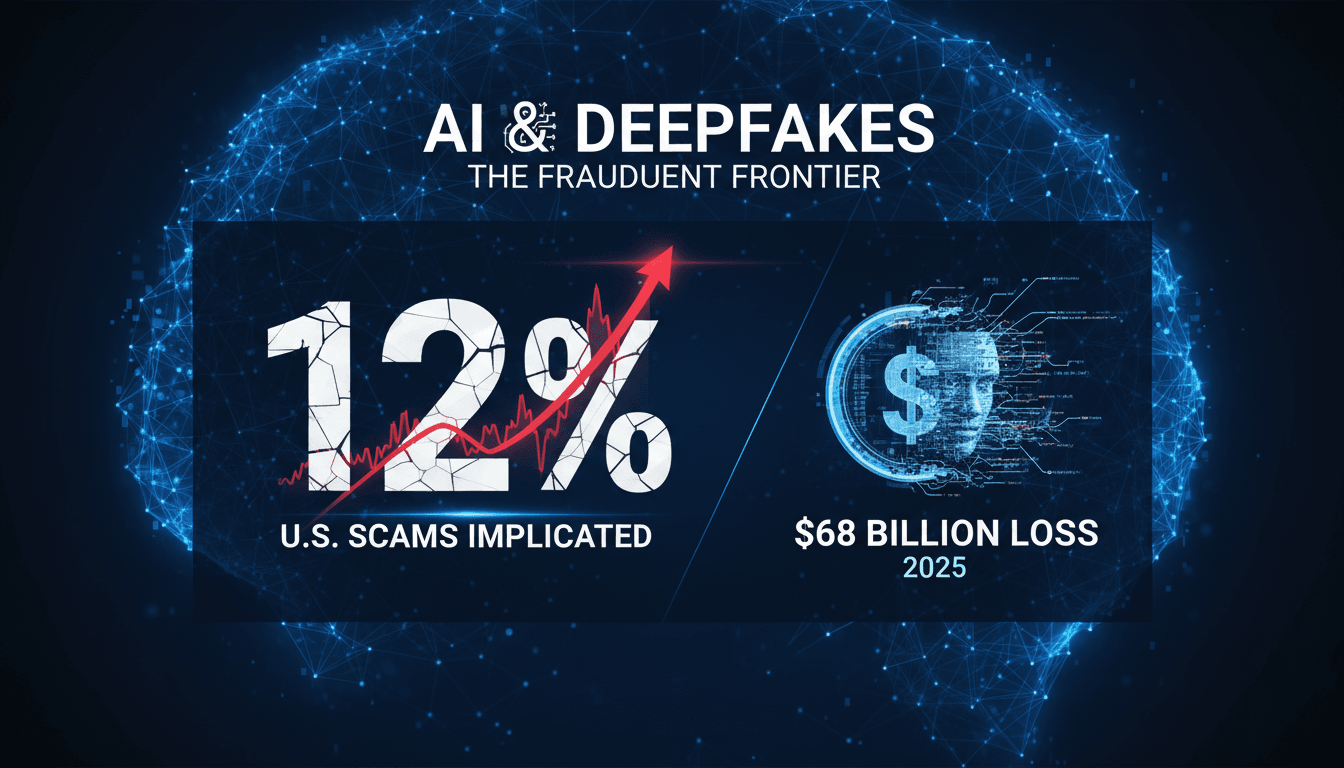 Infographic showing the impact of AI and deepfakes on scams in the U.S.