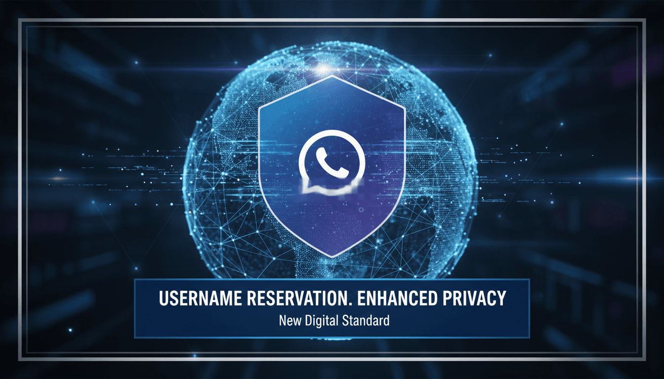 WhatsApp logo with a privacy theme illustration