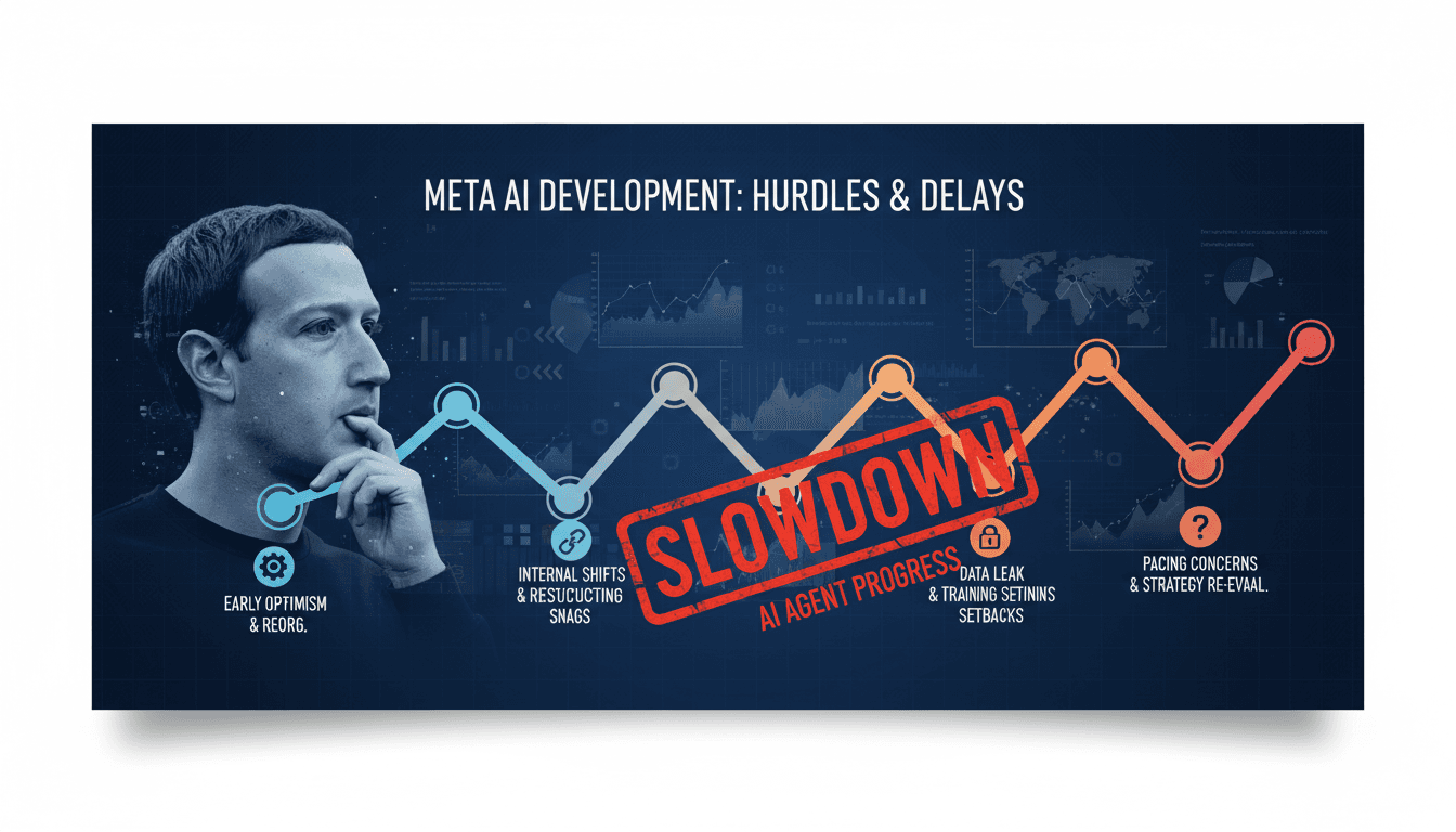 Mark Zuckerberg discussing AI development challenges at Meta during a town hall meeting.