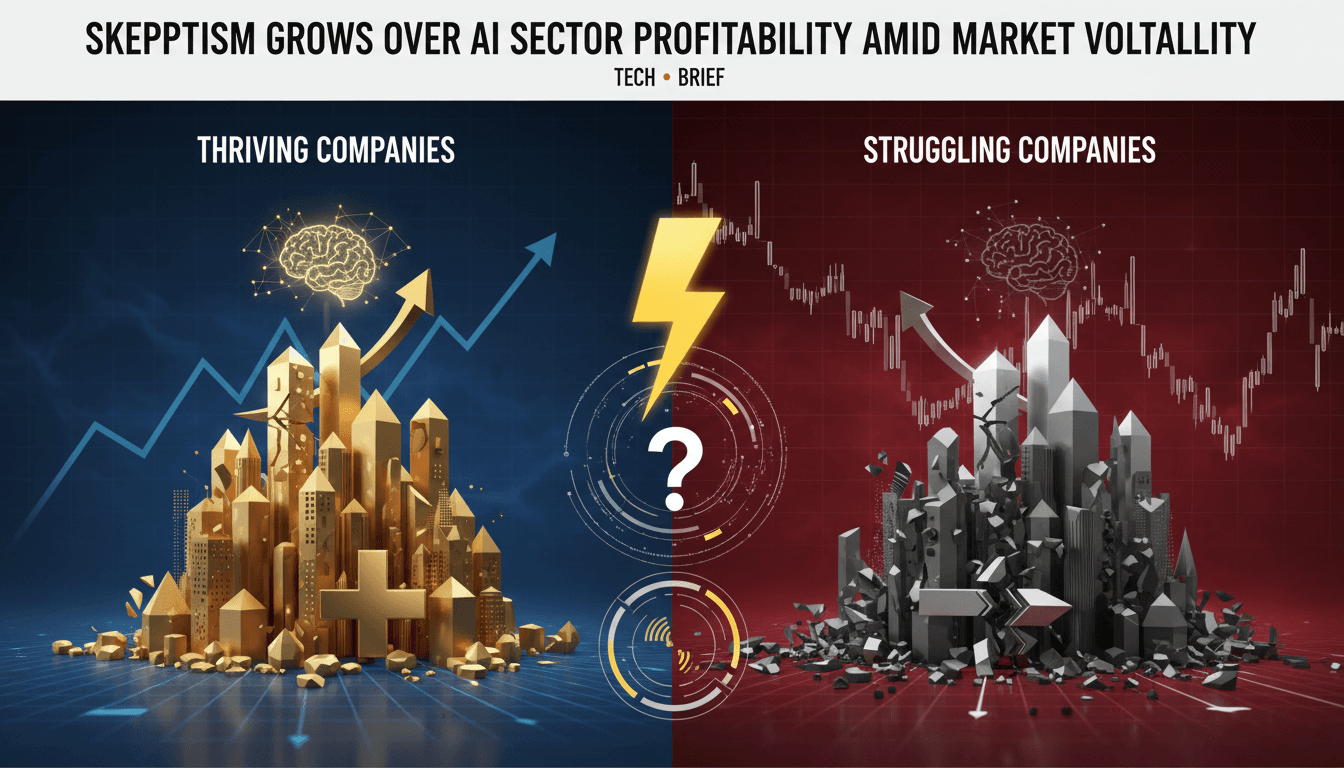 Analysis of AI sector profitability and market volatility trends.