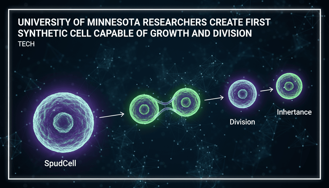 University of Minnesota researchers create first synthetic cell capable of growth and division