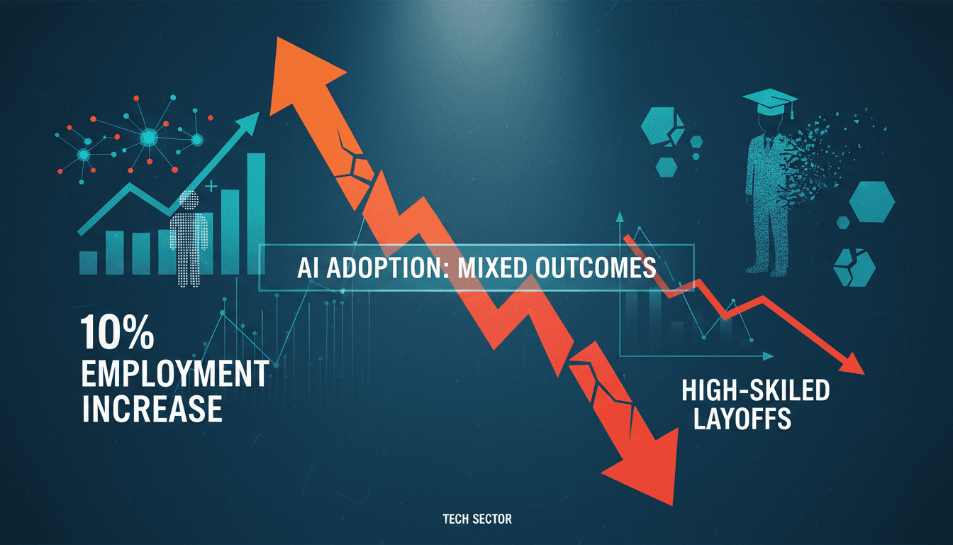 AI adoption leads to mixed employment outcomes in tech sector