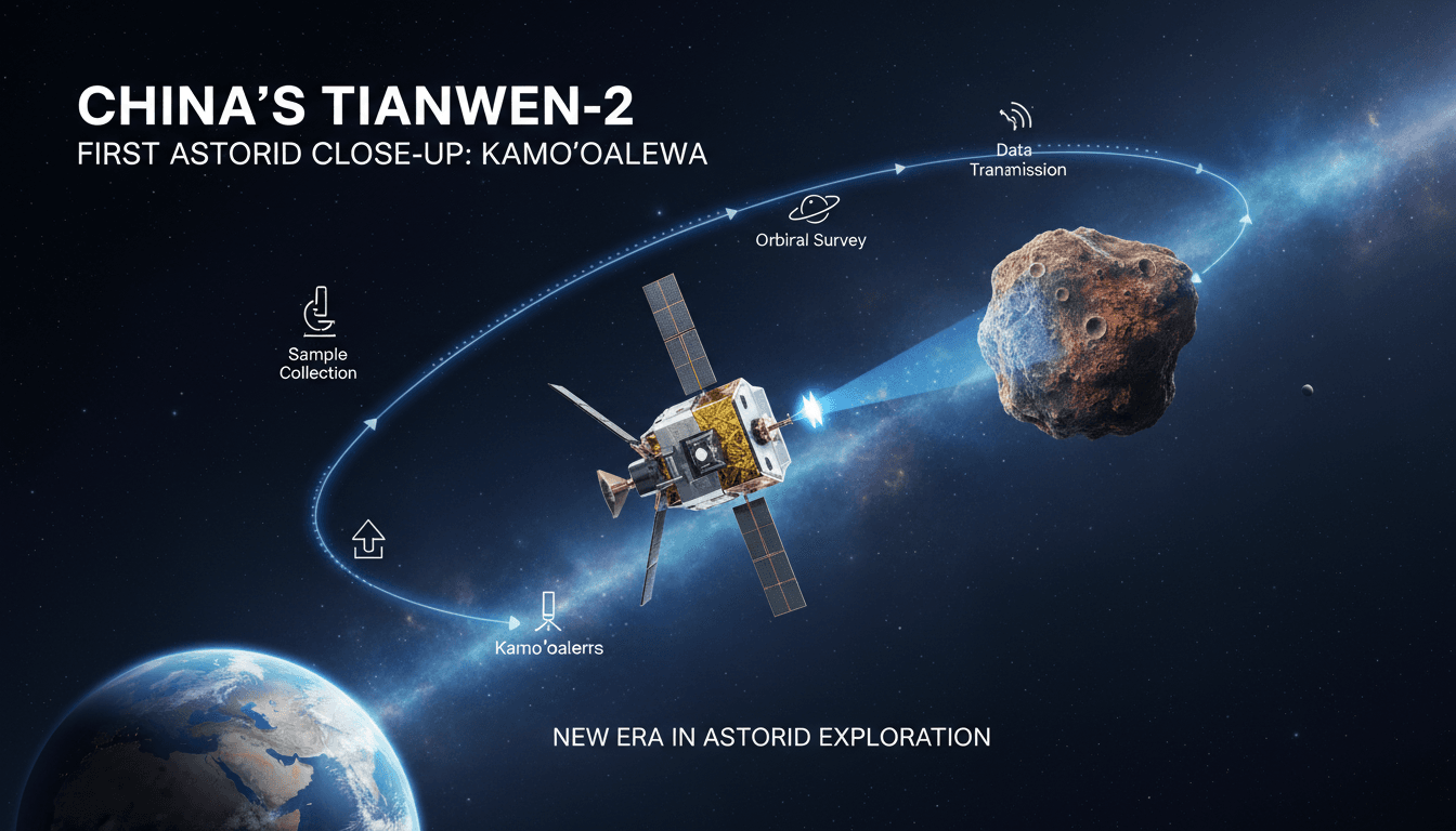 Tianwen-2 spacecraft image of asteroid Kamo‘oalewa