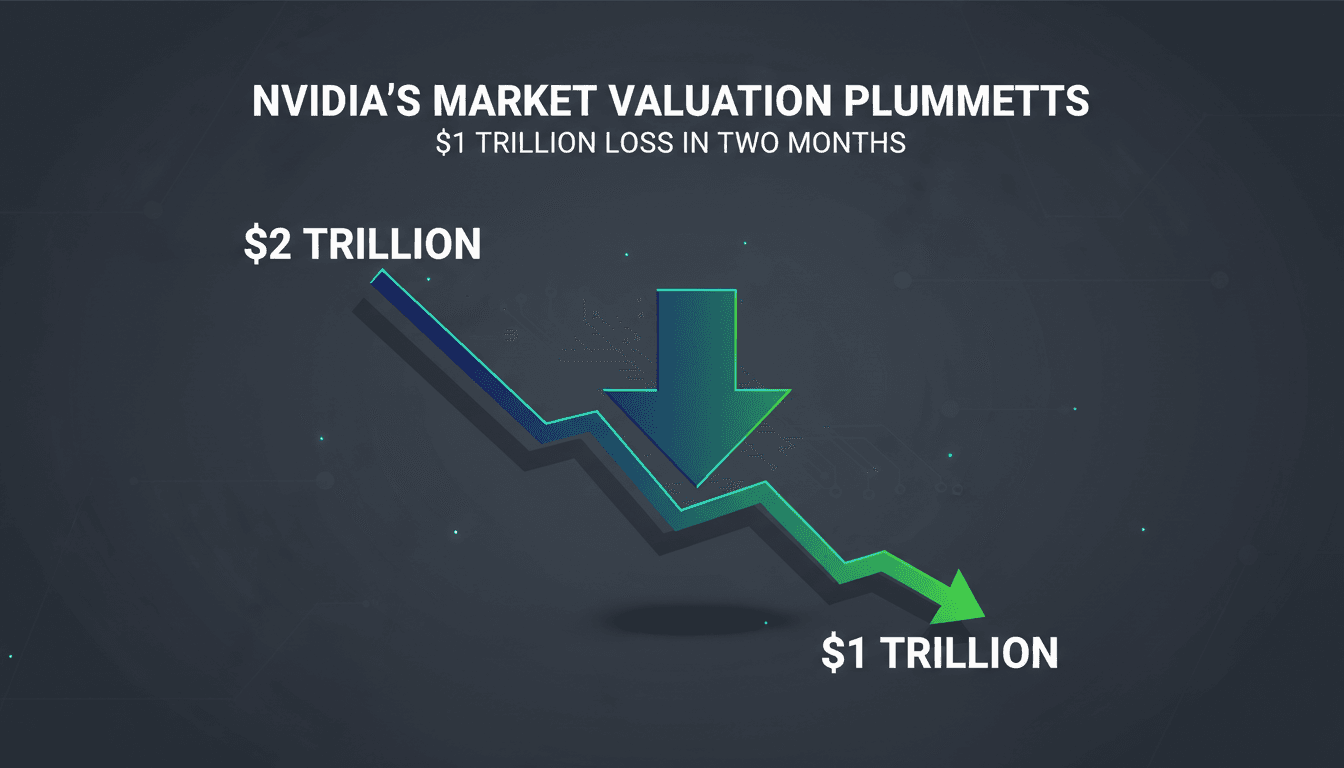 Graph showing Nvidia's market valuation decline over two months