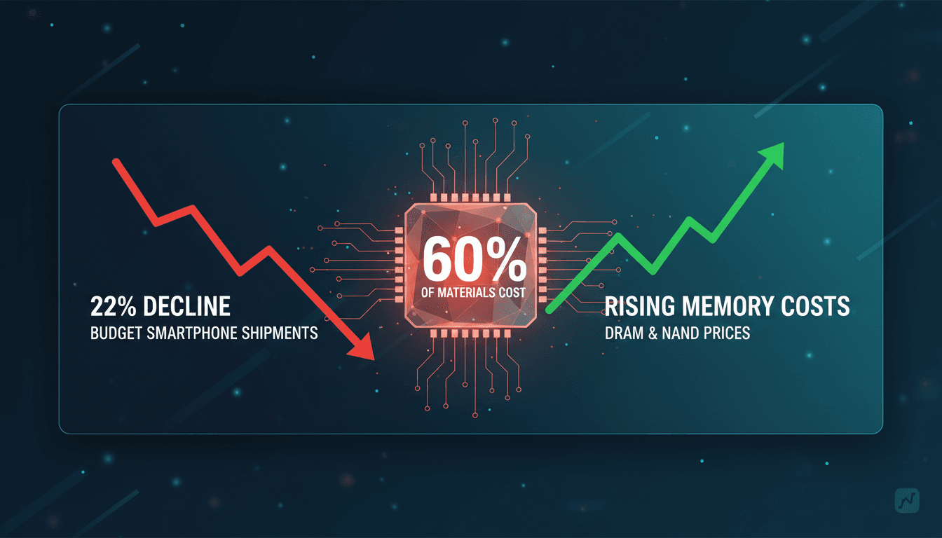 Budget smartphone market faces 22% decline due to rising memory costs