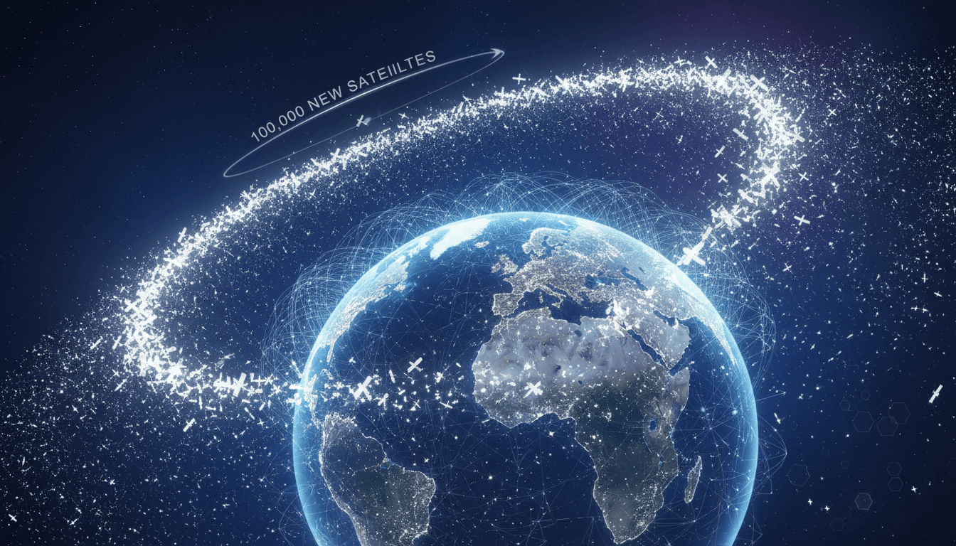 SpaceX Starlink satellite launch concept illustration