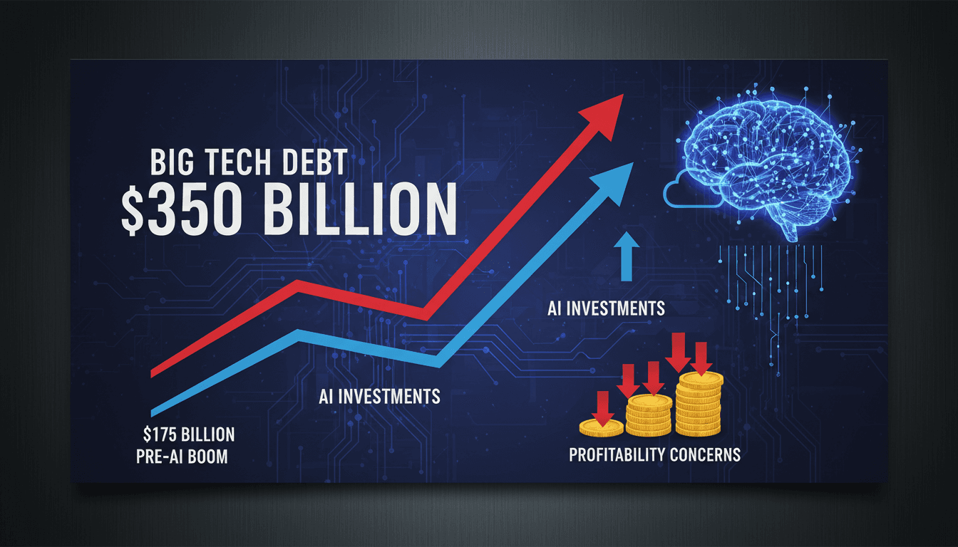 Graph showing the rise of Big Tech's debt in relation to AI investments.