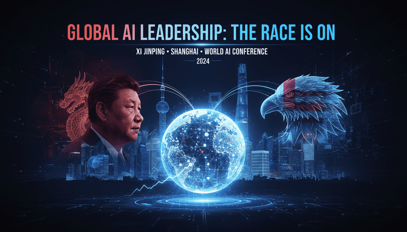 Xi Jinping speaking at the World AI Conference in Shanghai