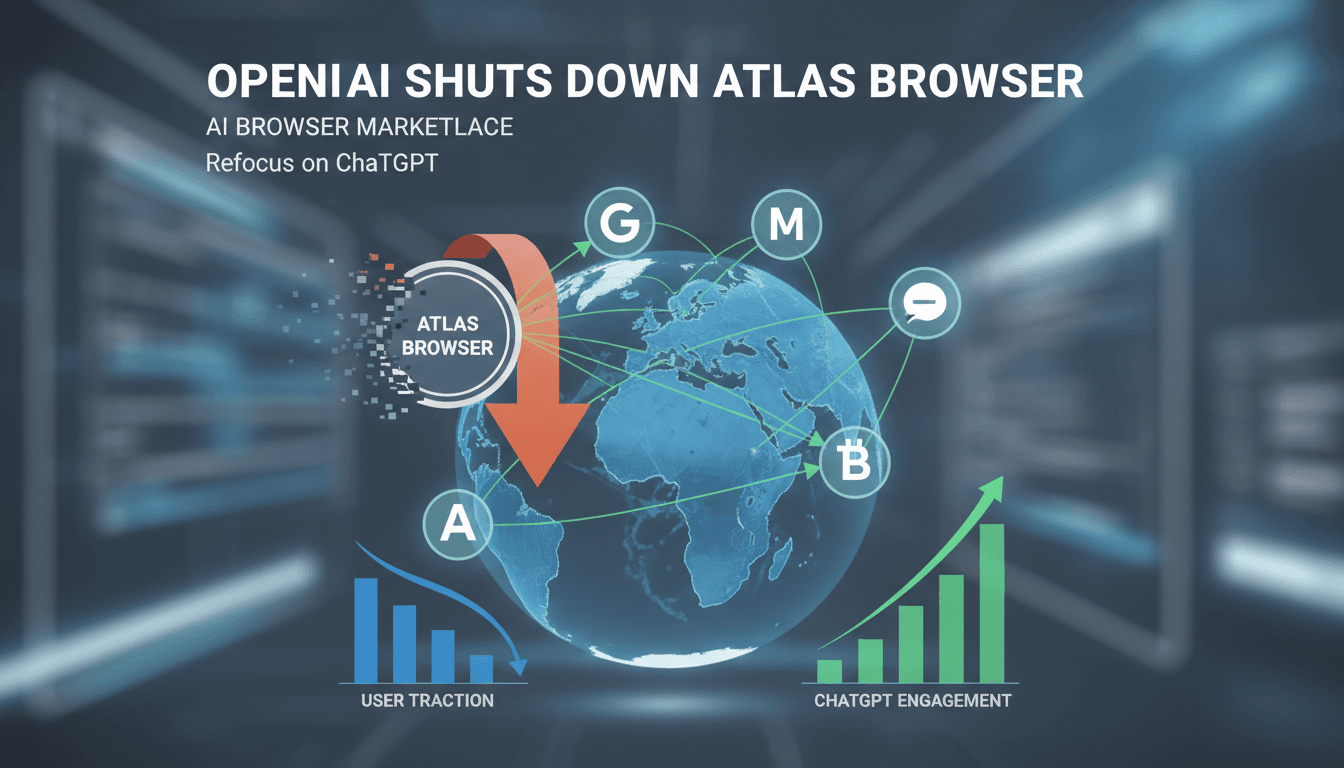 OpenAI Atlas browser shutdown announcement graphic