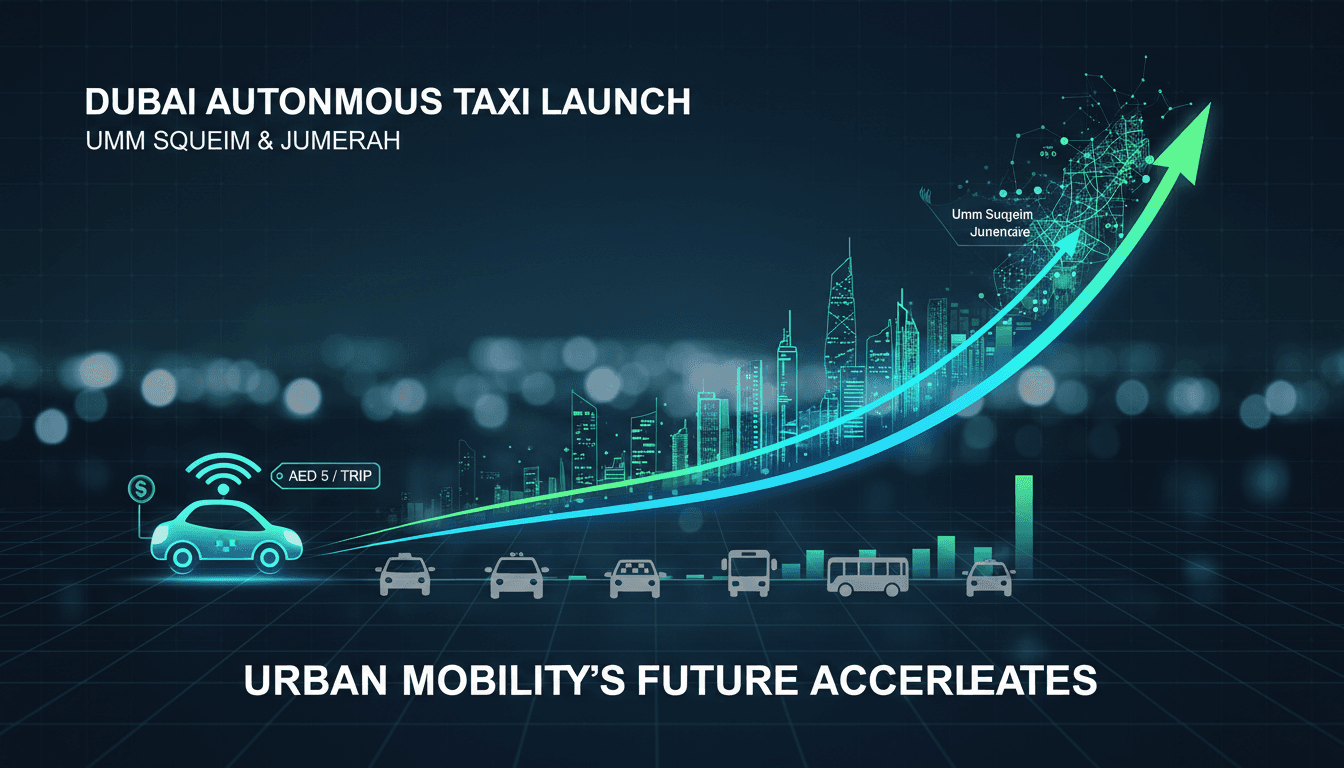 Autonomous taxi in Dubai's Umm Suqeim and Jumeirah areas