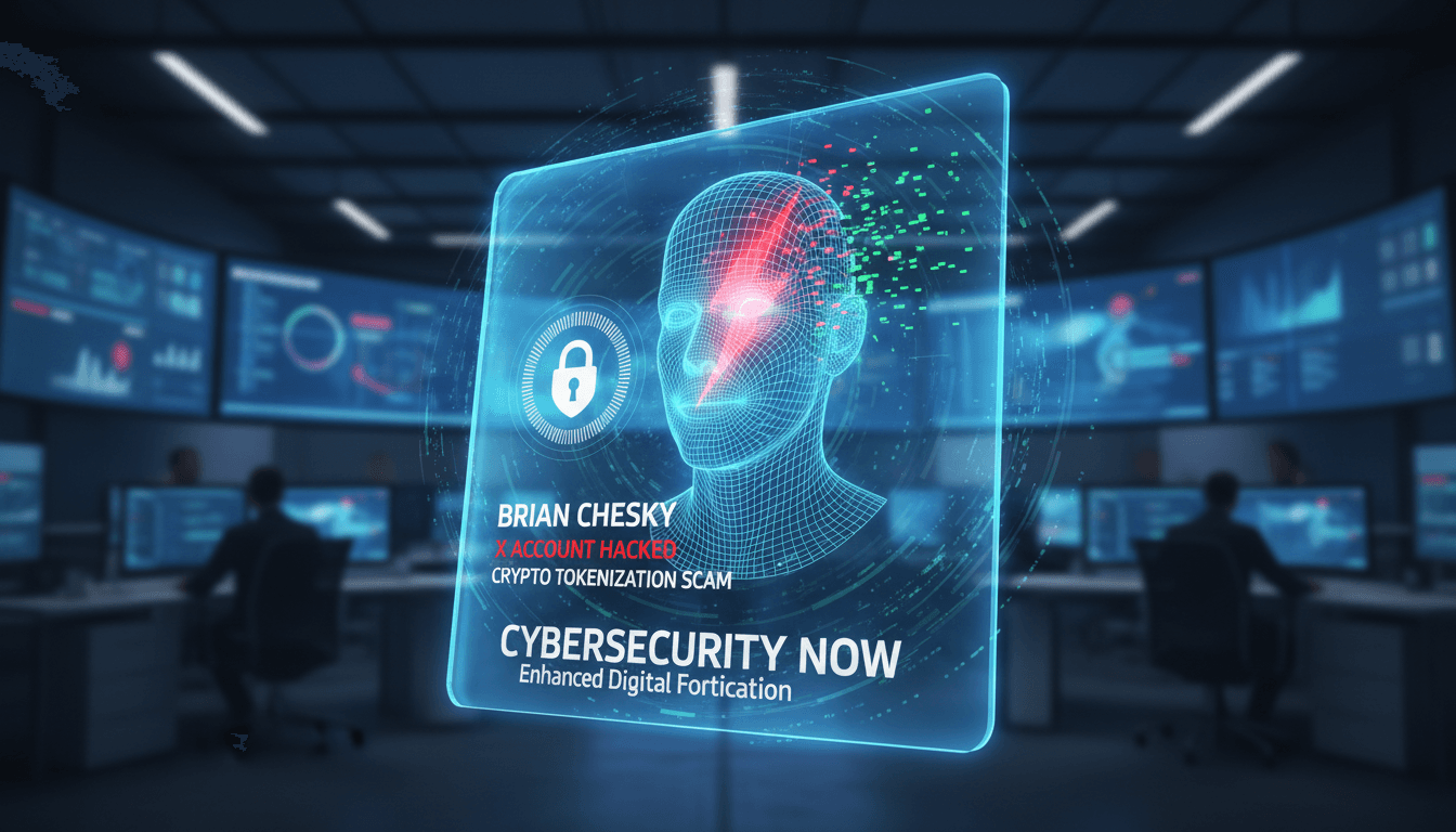 Airbnb CEO Brian Chesky discussing cybersecurity measures after his X account hack.