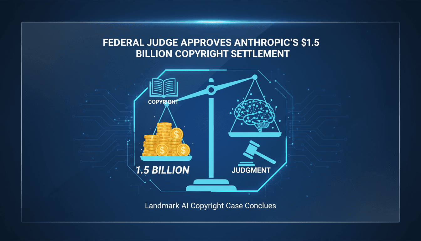 Anthropic's $1.5 billion copyright settlement approval news