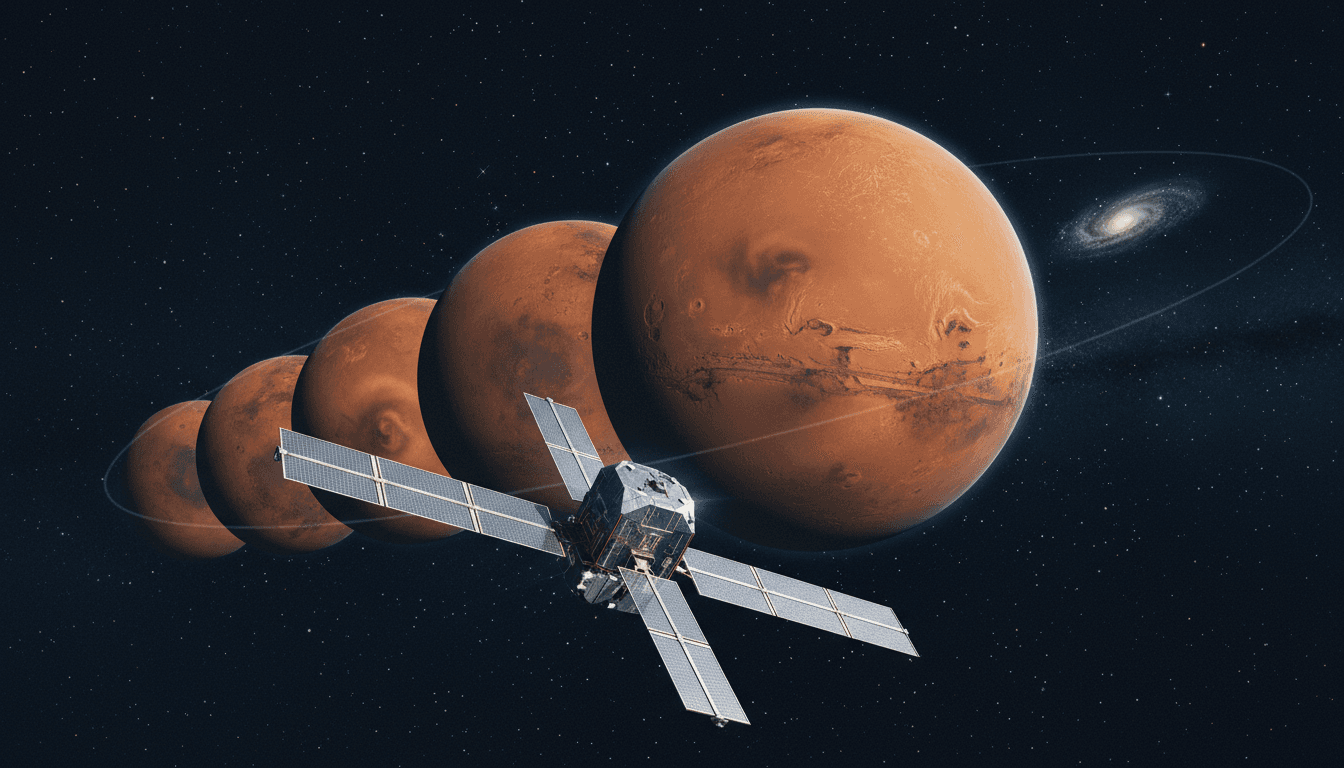 Psyche spacecraft's timelapse of Mars landscape