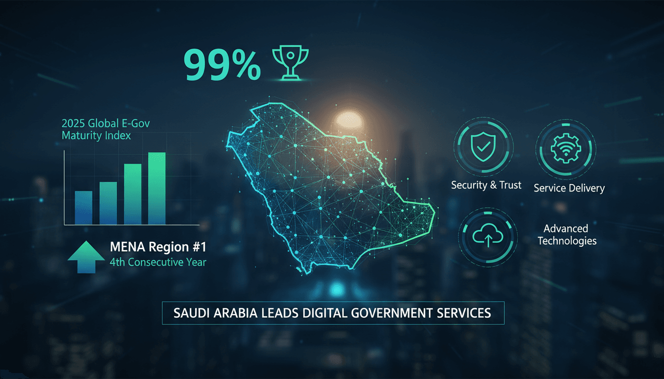 Saudi Arabia's digital government services ranking infographic