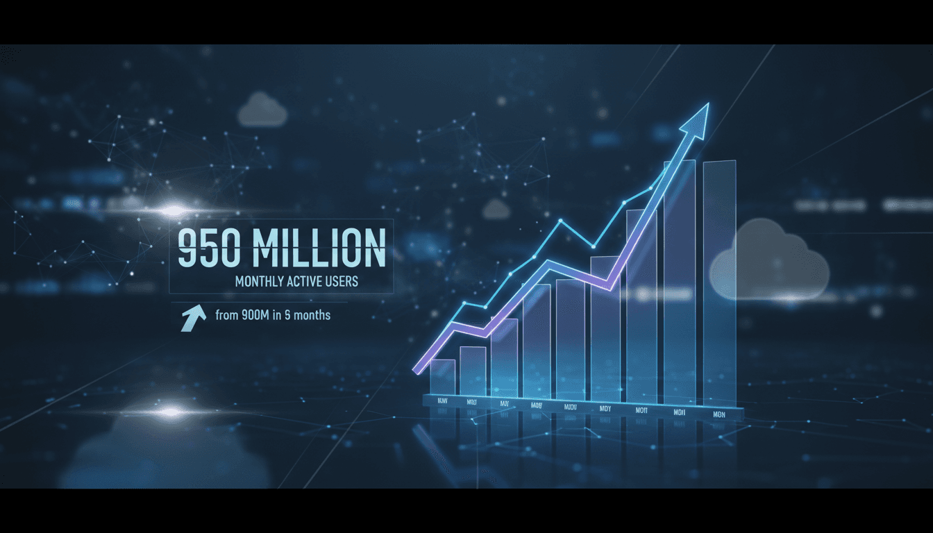 Graph showing the growth of Alphabet's Gemini AI platform users