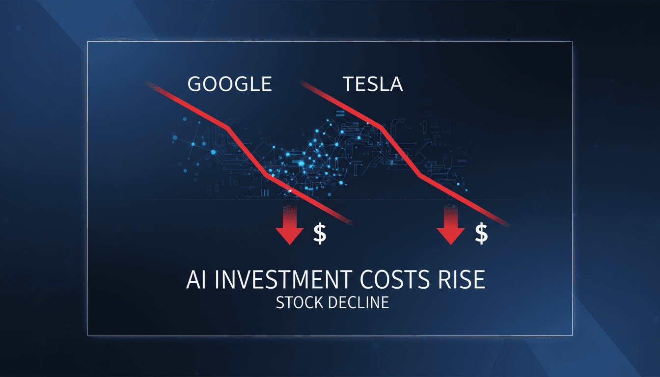 Stock market decline for Google and Tesla amid AI investment news