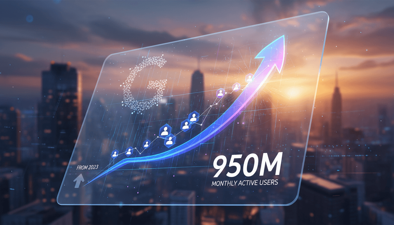 Growth of Google's Gemini AI assistant user base