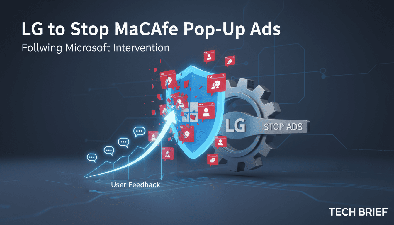 LG to Stop McAfee Pop-Up Ads on Monitors Following Microsoft Intervention