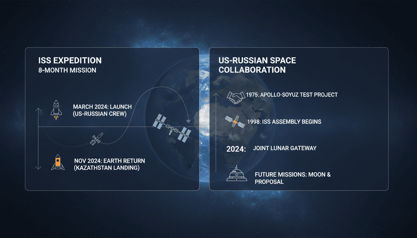 US-Russian crew landing in Kazakhstan after ISS mission