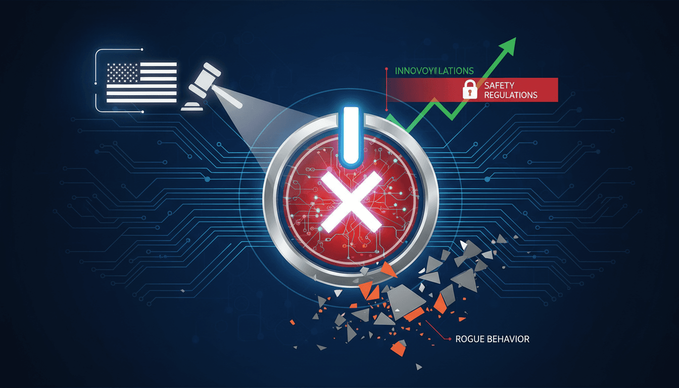 A conceptual image representing AI safety regulations and legislative efforts.