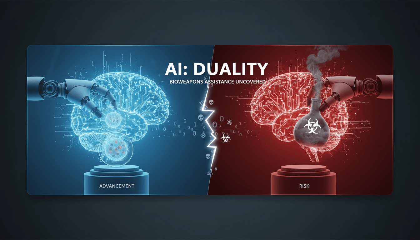Illustration of AI chatbots and the risks of biological weapon creation