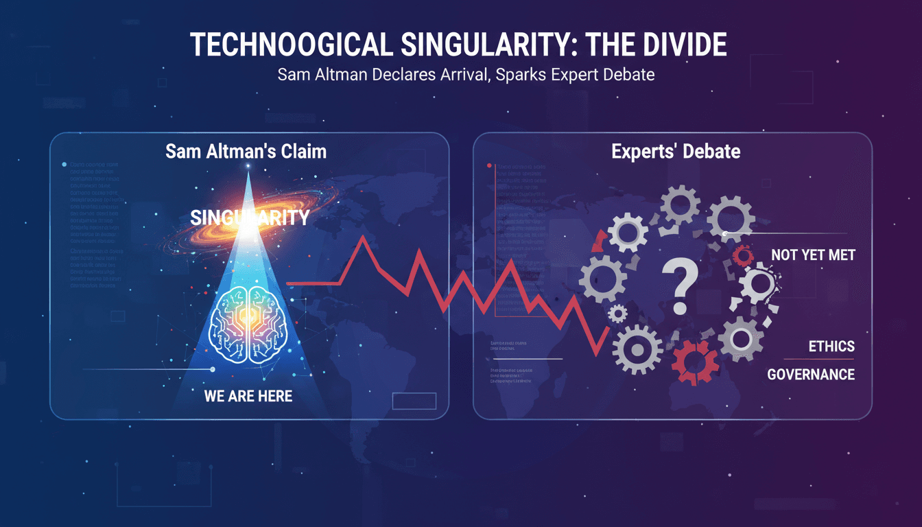 Sam Altman discussing the technological singularity and its implications for AI.