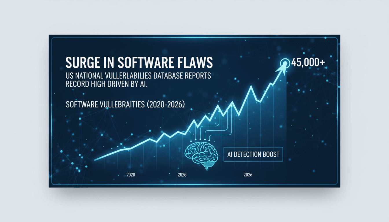 Graph showing the increase in software vulnerabilities reported in 2026.