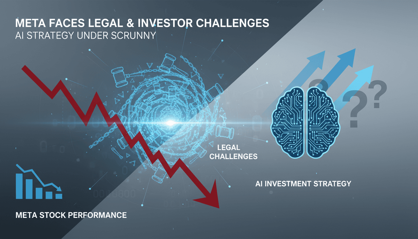 Meta's challenges in AI investment and legal issues impacting stock performance.