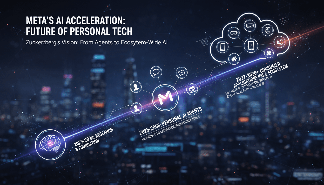 Illustration of Meta's personal AI agents and consumer applications.