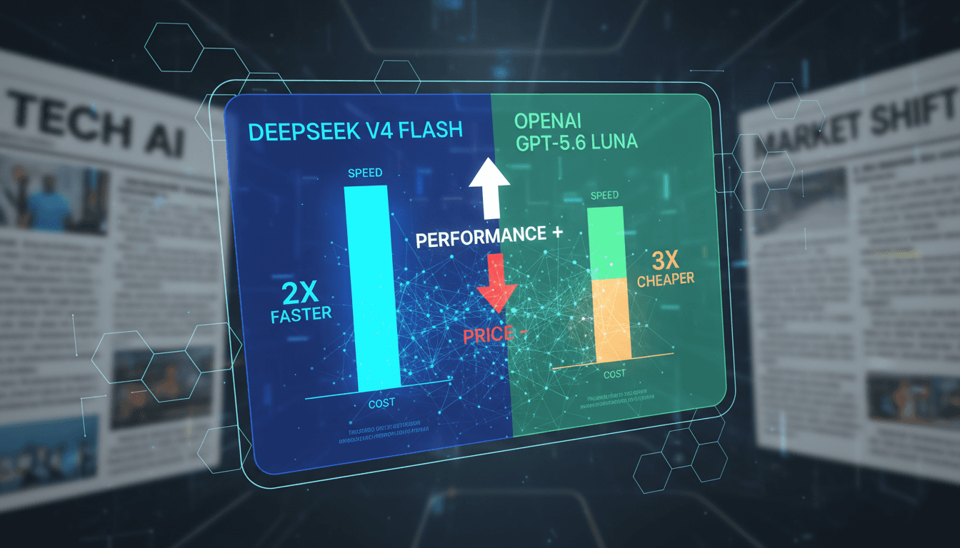 DeepSeek's V4 Flash AI model performance comparison with OpenAI's GPT-5.6 Luna.