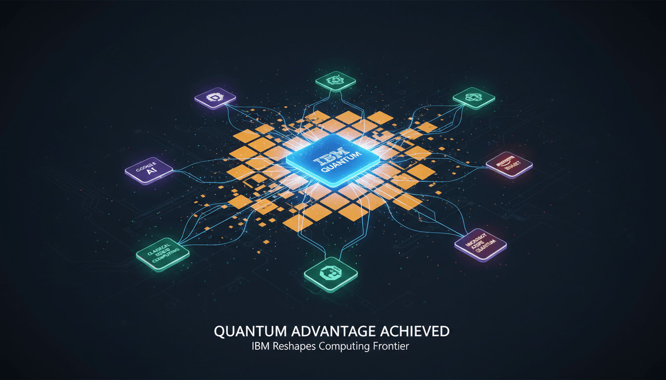 IBM quantum computing technology advancement illustration