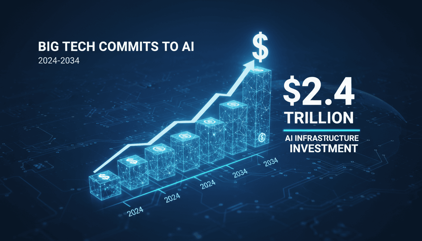Illustration of AI infrastructure investment trends in the tech industry.