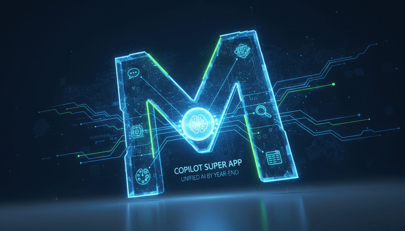 Microsoft Copilot super app concept showcasing integrated AI tools.