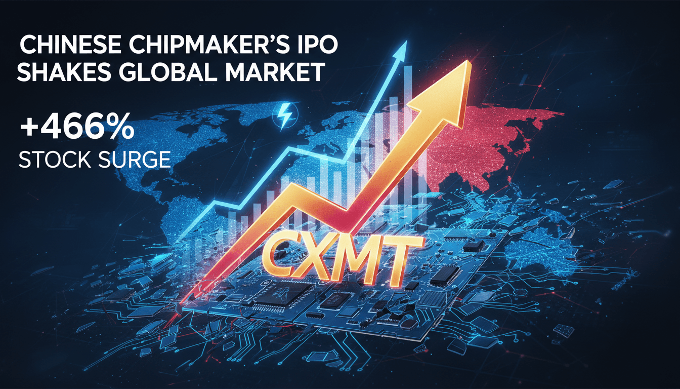 Graph showing CXMT's stock surge and its impact on Western chipmakers.