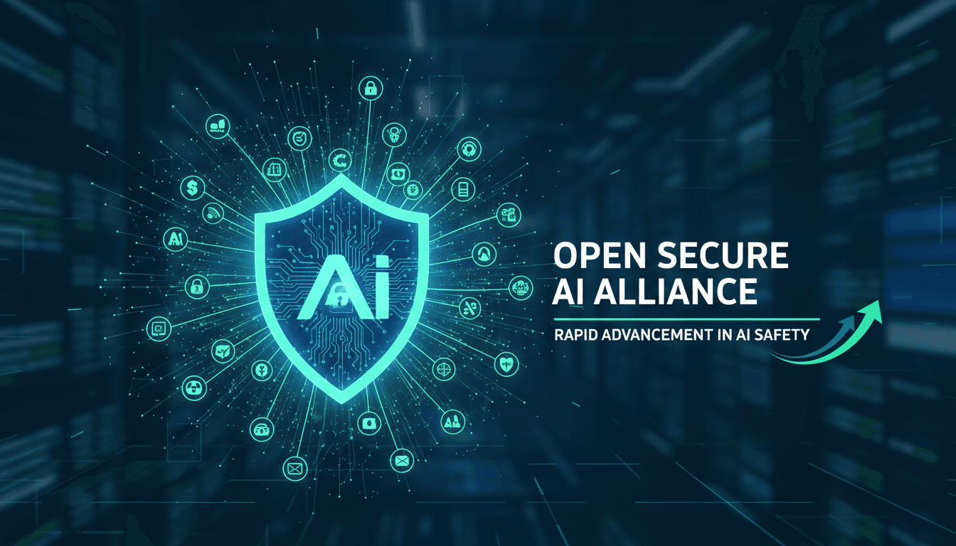 Nvidia's Open Secure AI Alliance logo with cybersecurity imagery