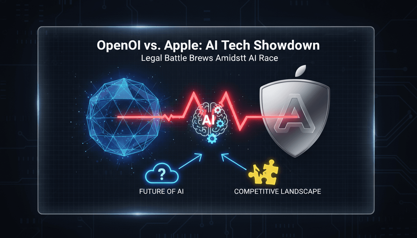 OpenAI and Apple logos representing the AI competition landscape.