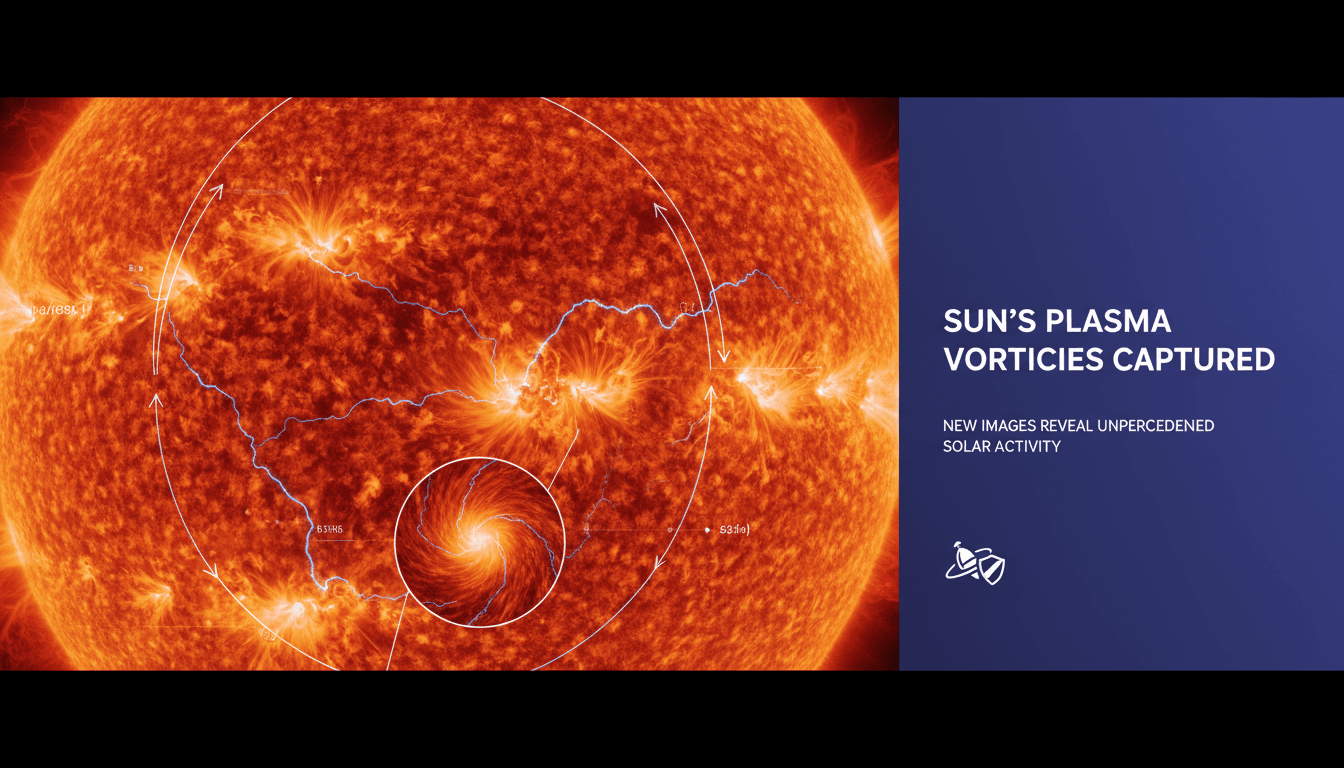 Detailed image of plasma vortices on the sun's surface captured by the largest solar telescope.