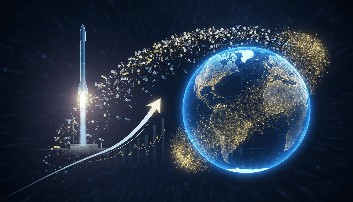 SpaceX Falcon 9 rocket launching Starlink satellites into orbit.